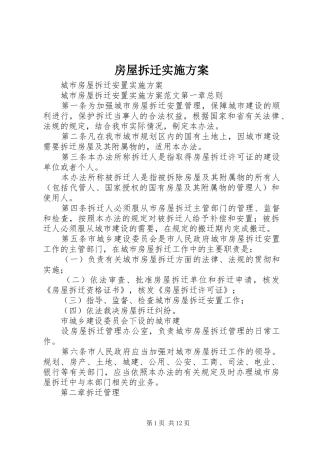 房屋拆迁方案 