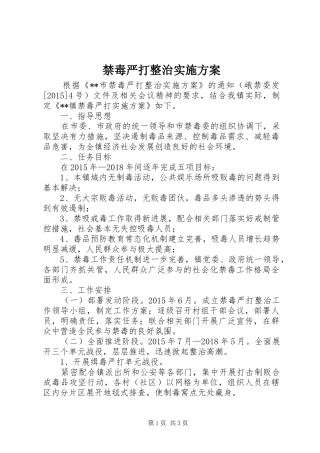 禁毒严打整治方案 