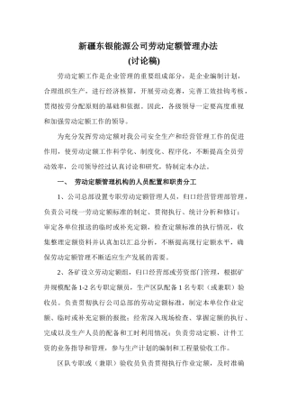 东银劳动定额、计件工资办法、标准(1)