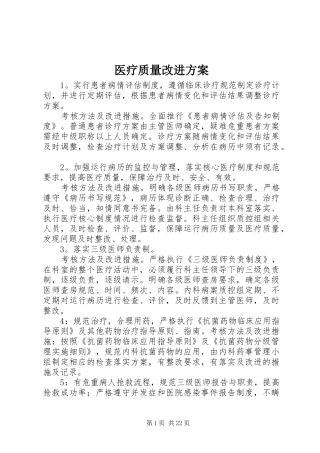 医疗质量改进方案