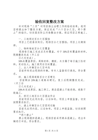 验收回复整改方案
