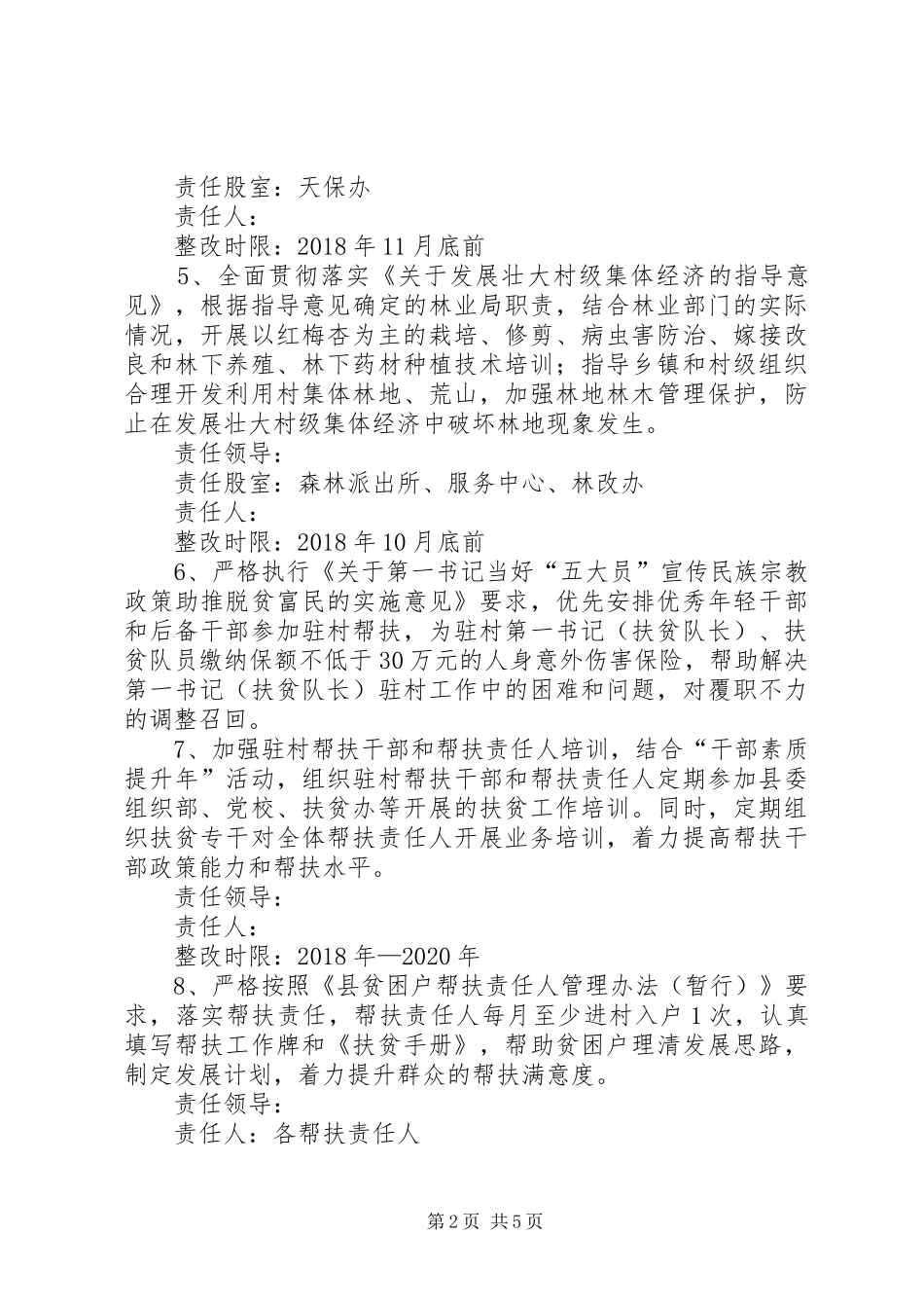 脱贫攻坚突出问题整改分工方案_第2页