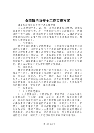 桑园镇消防安全工作方案 