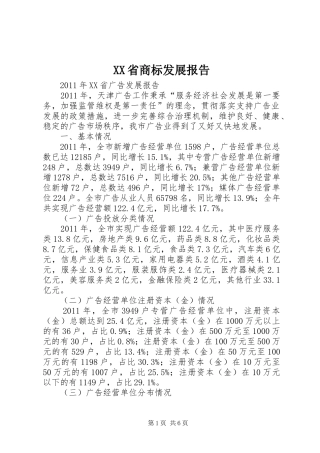 XX省商标发展报告 