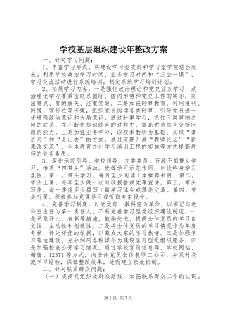 学校基层组织建设年整改实施方案 