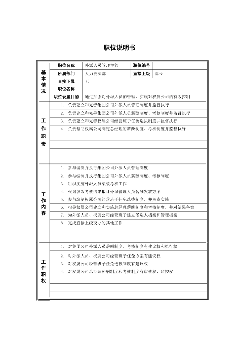 ψ试床縚外派人员管理主管_职位说明书_第1页