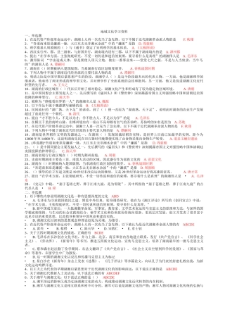 XXXX湖南电大《地域文化》形成性考核复习资料及答案合集
