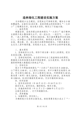 造林绿化工程建设方案 