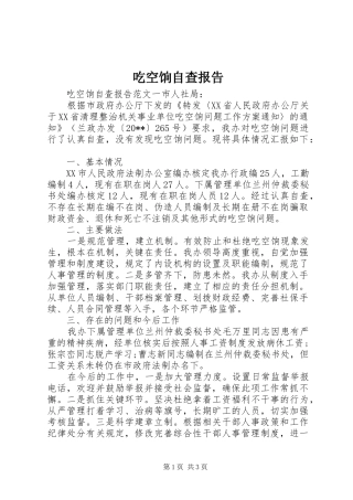 吃空饷自查报告 