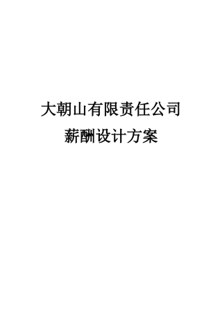 大朝山公司薪酬设计方案