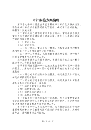 审计实施方案编制