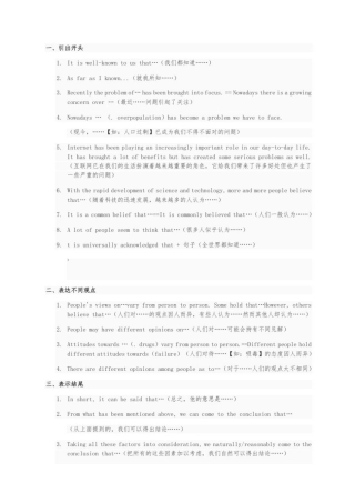 四六级写作万能句及常用谚语