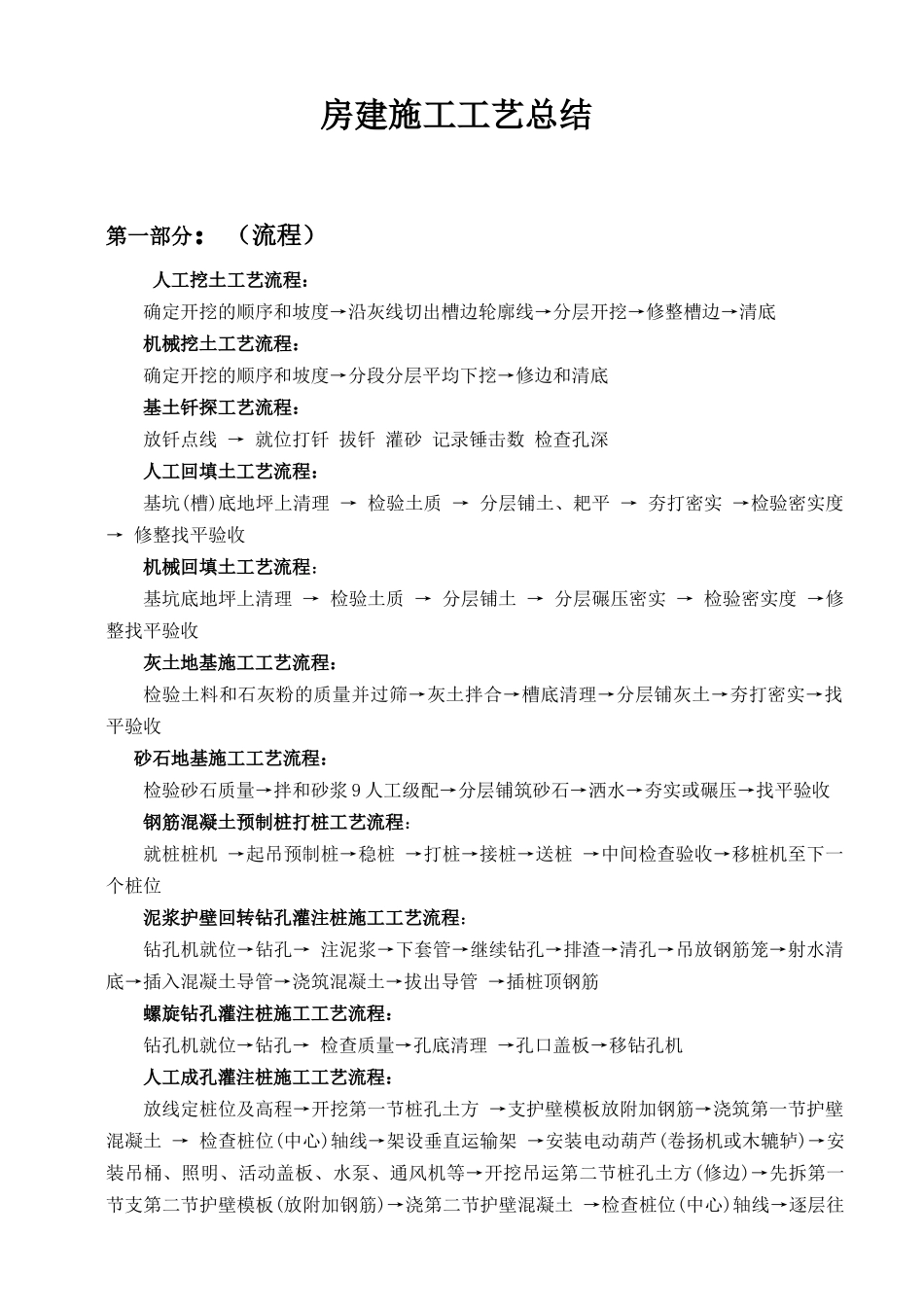 房建施工工艺总结_第1页