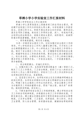草滩小学小学实验室工作汇报材料 