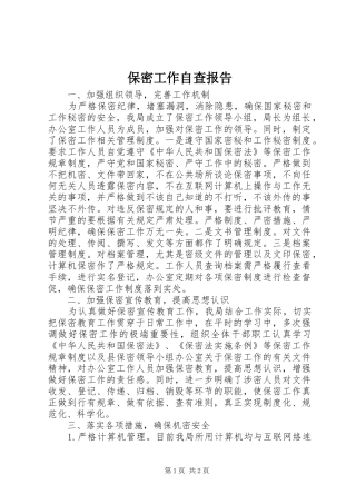 保密工作自查报告 (24)