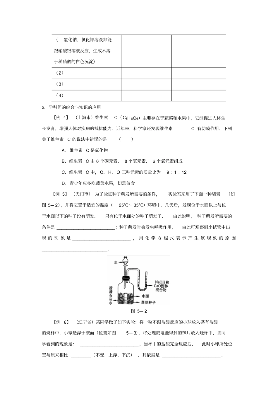 初中化学典型例题_第3页