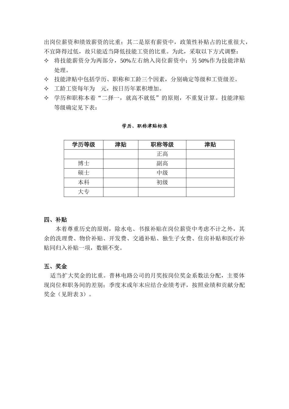 某公司薪酬制度调整建议方案_第2页