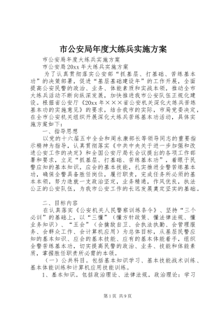 市公安局年度大练兵实施方案