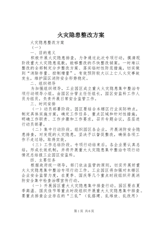 火灾隐患整改实施方案 