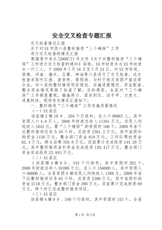 安全交叉检查专题汇报 