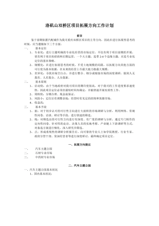 洛矶山双桥区项目拓展方向工作计划1