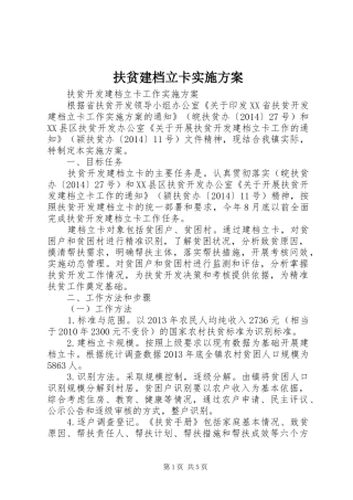 扶贫建档立卡方案 