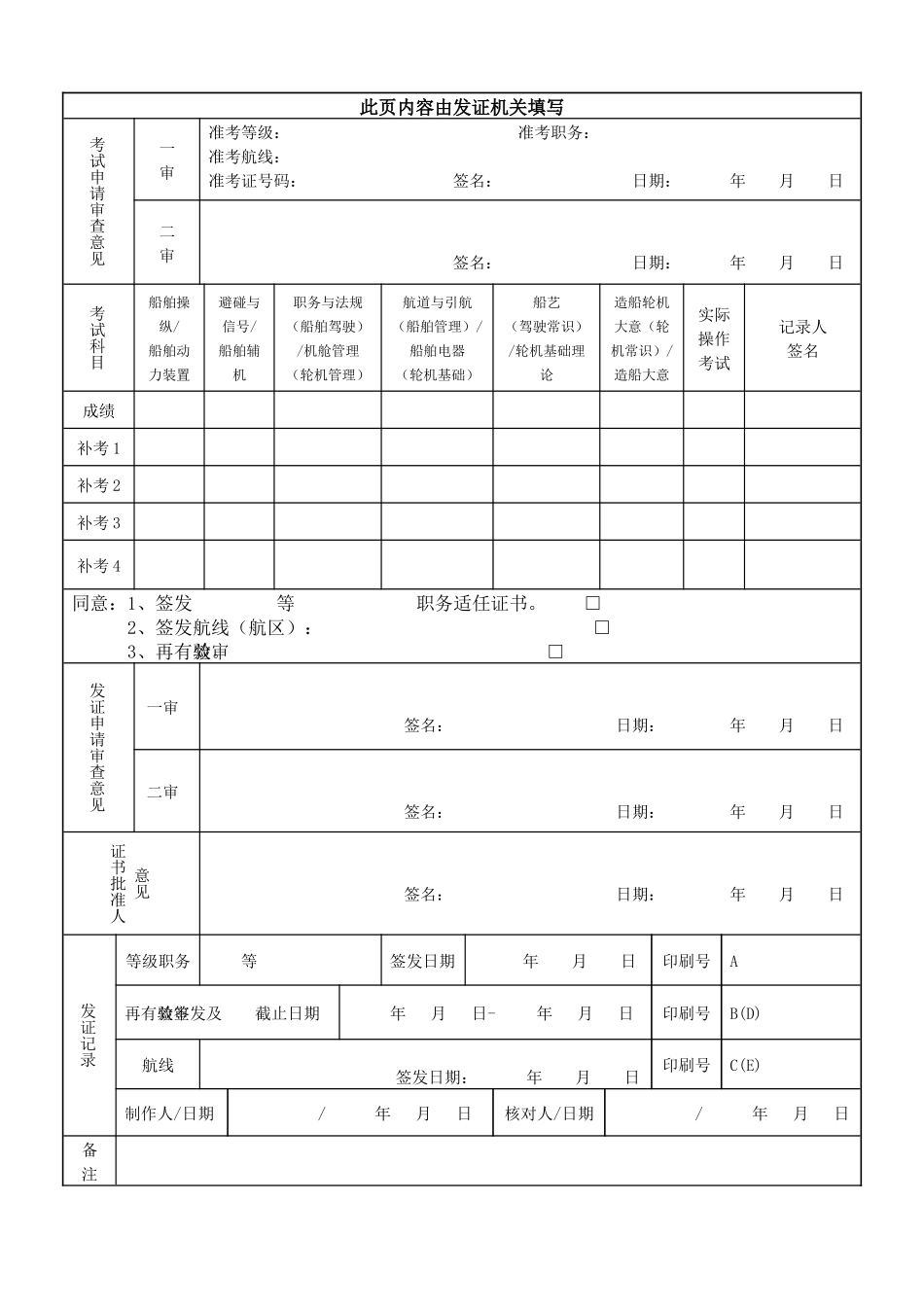 船员职务适任证书申请表_第2页