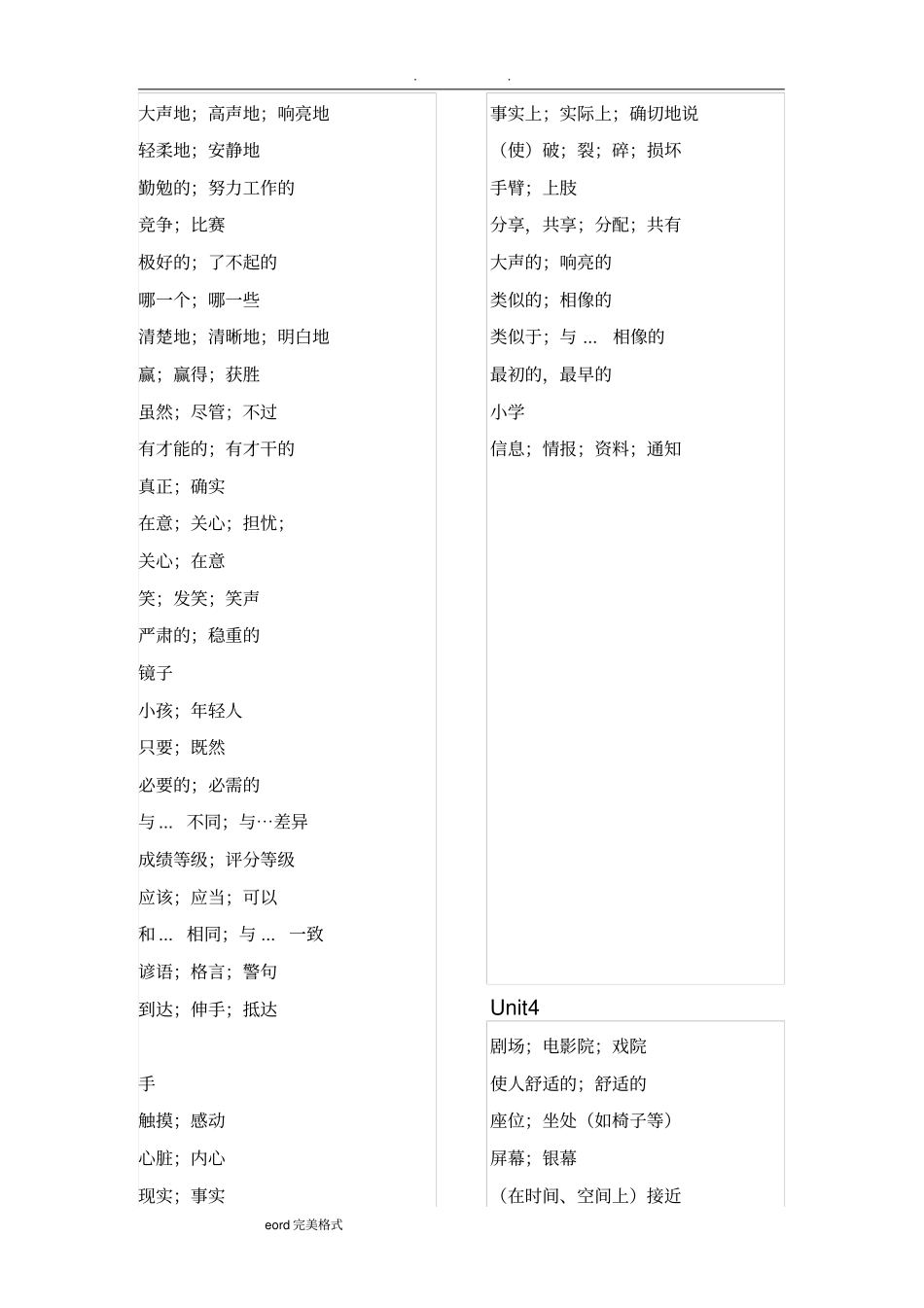 人版八上英语单词表默写专用_第3页