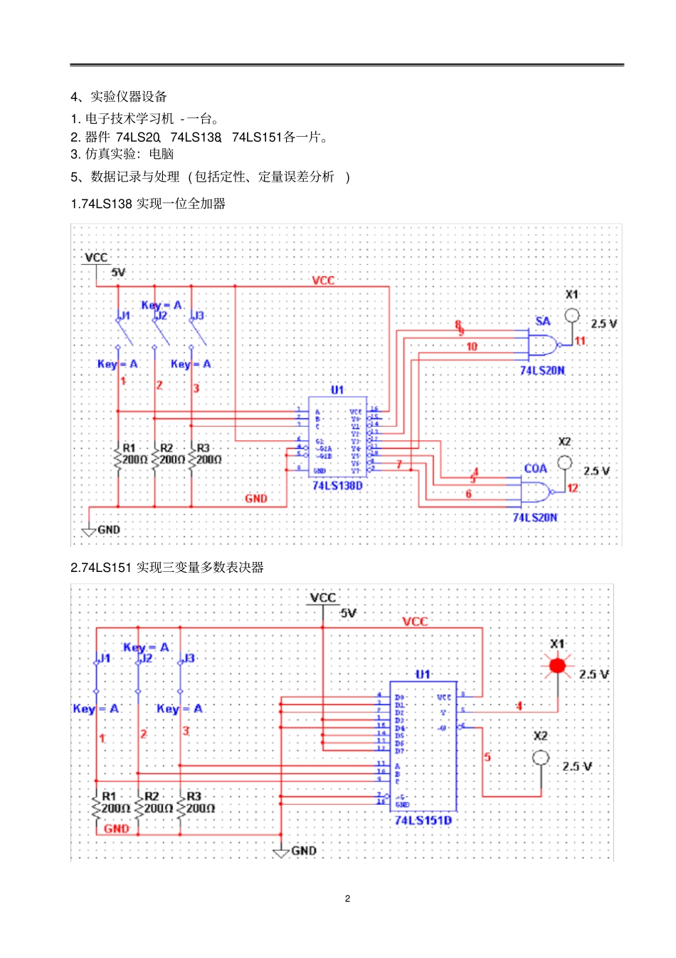 数字电子技术实验报告3_第3页