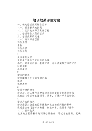 培训效果评估实施方案 