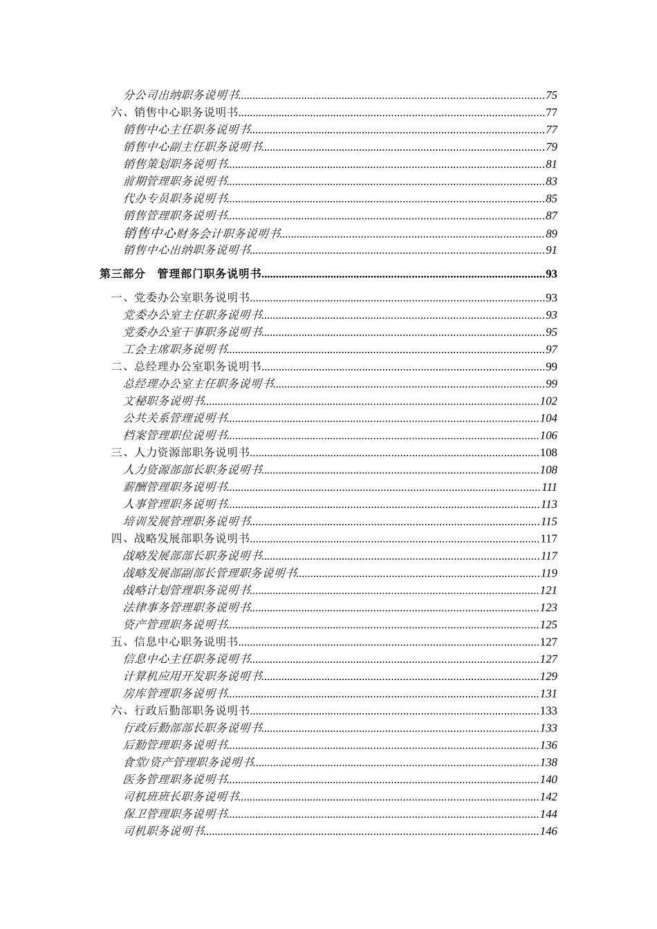 XX有限公司84个岗位职务说明书_第3页