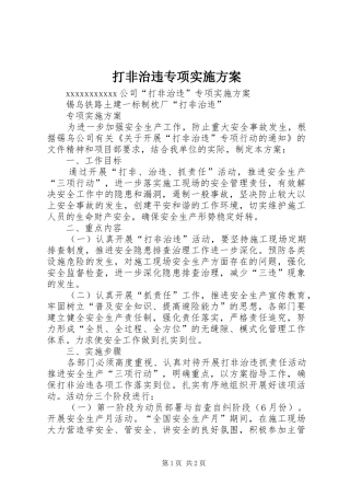 打非治违专项方案 