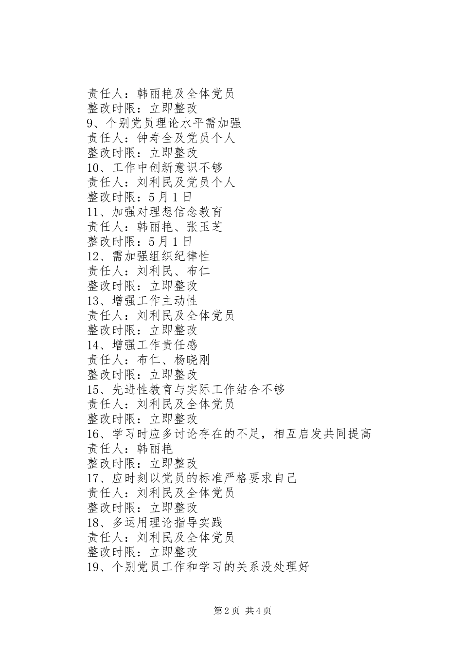 旗政府办公室党支部整改实施方案 _第2页