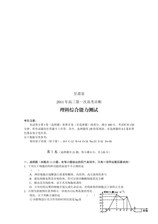 高考理科综合能力测试试题