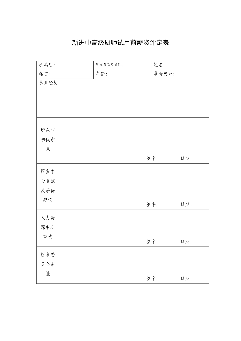 厨务员工薪资评定办法_第2页