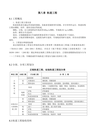 地铁轨道工程检验批培训资料