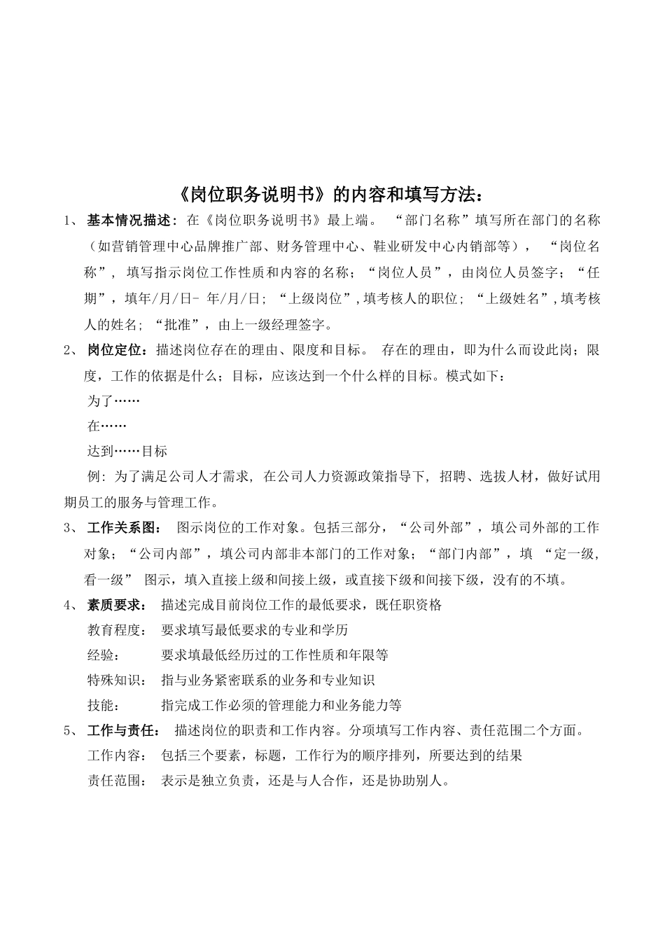 岗位职务说明书模版_第3页