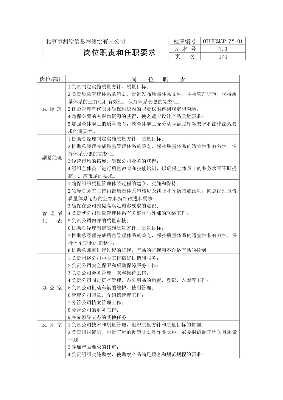 测绘有限公司岗位职责及任职要求_第3页