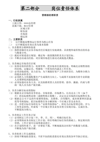 某公司各部门岗位责任体系说明