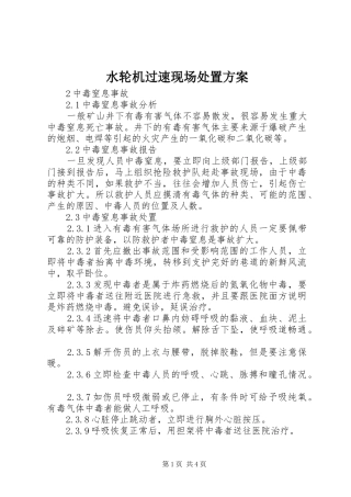 水轮机过速现场处置实施方案 
