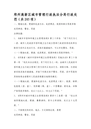 高新区城市管理行政执法分局行政处罚