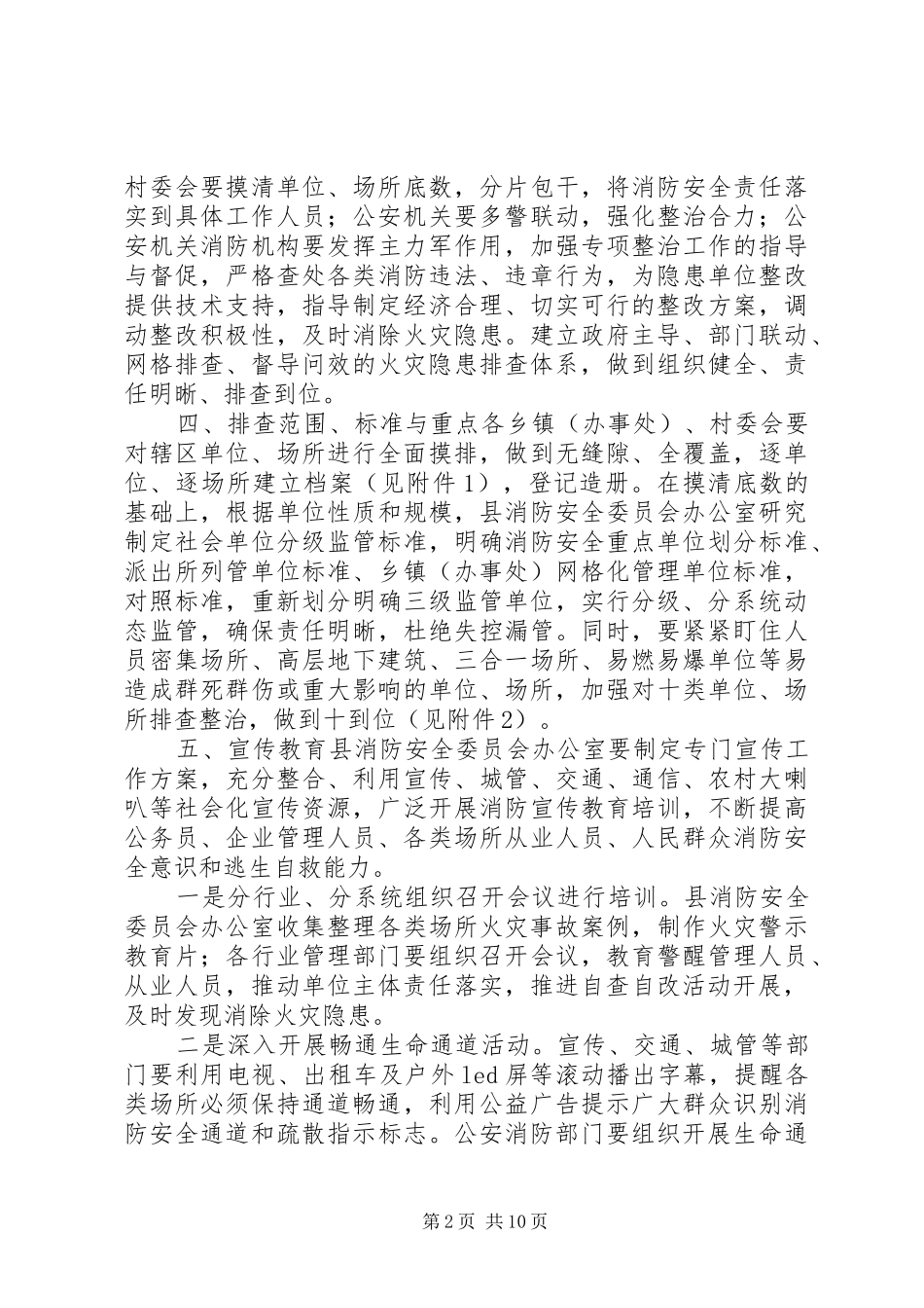 排查整治火灾隐患活动实施方案 _第2页