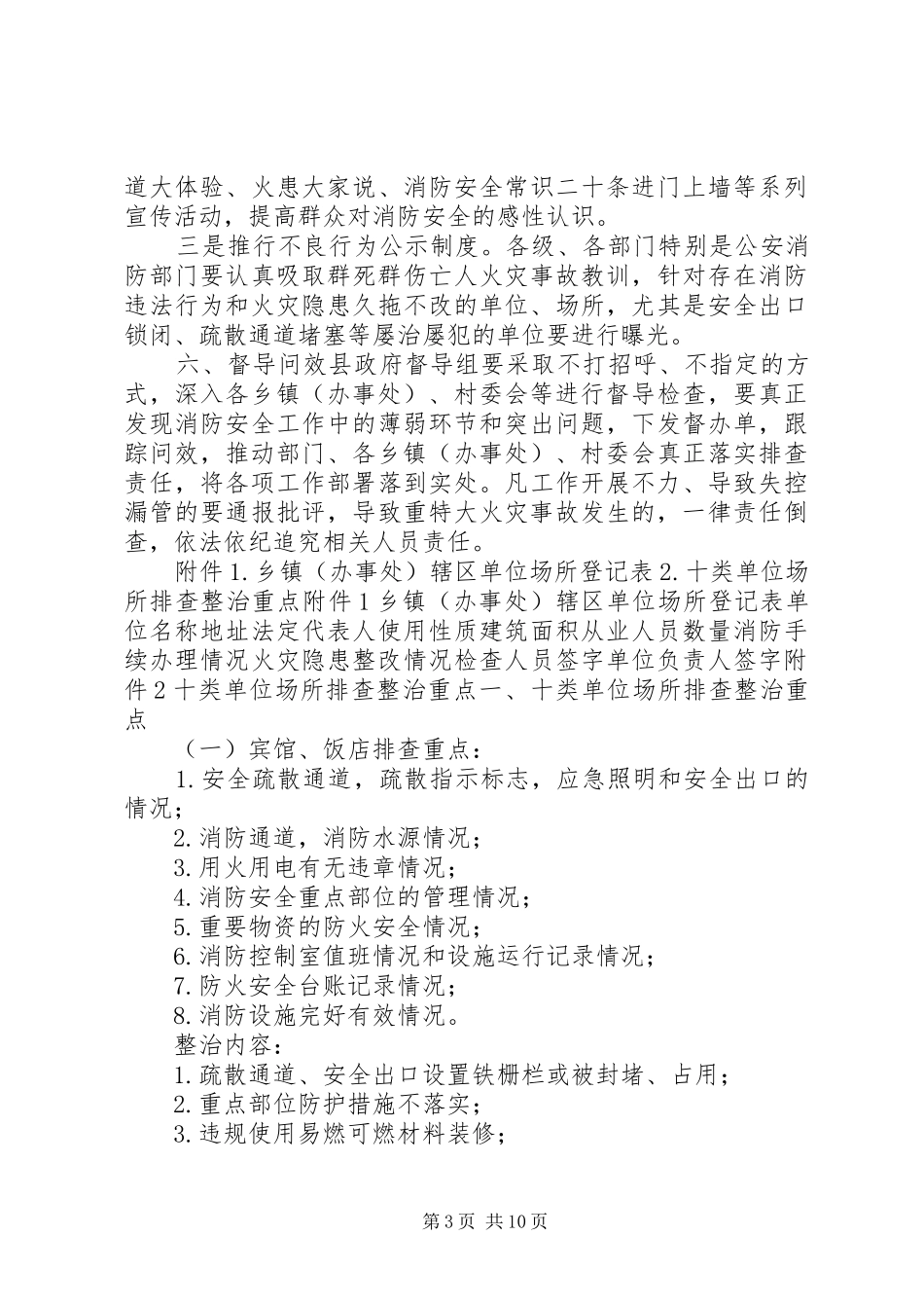 排查整治火灾隐患活动实施方案 _第3页