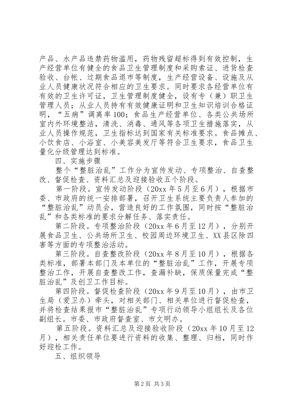 卫生局整脏治乱工作方案 _第2页