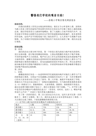 警惕我们学校的噪音污染