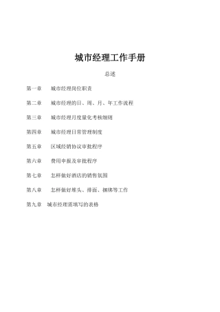 城市经理工作手册