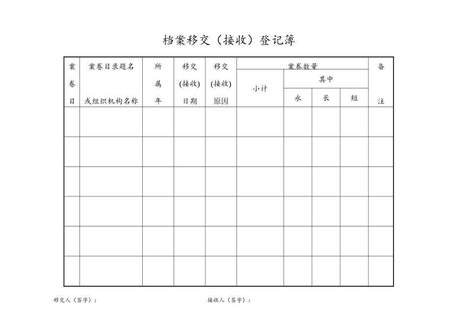 档案移交(接收)登记簿_第2页