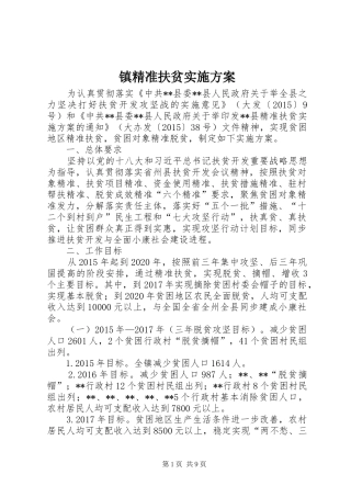 镇精准扶贫方案 