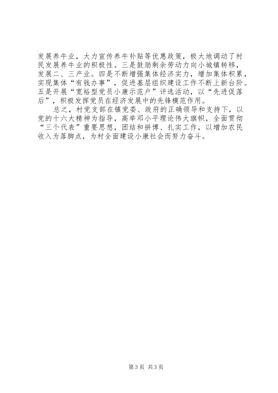 村基层组织建设工作汇报 _第3页