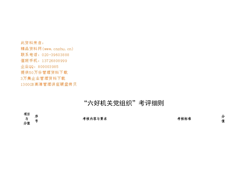 “六好机关党组织”的考评细则_第1页